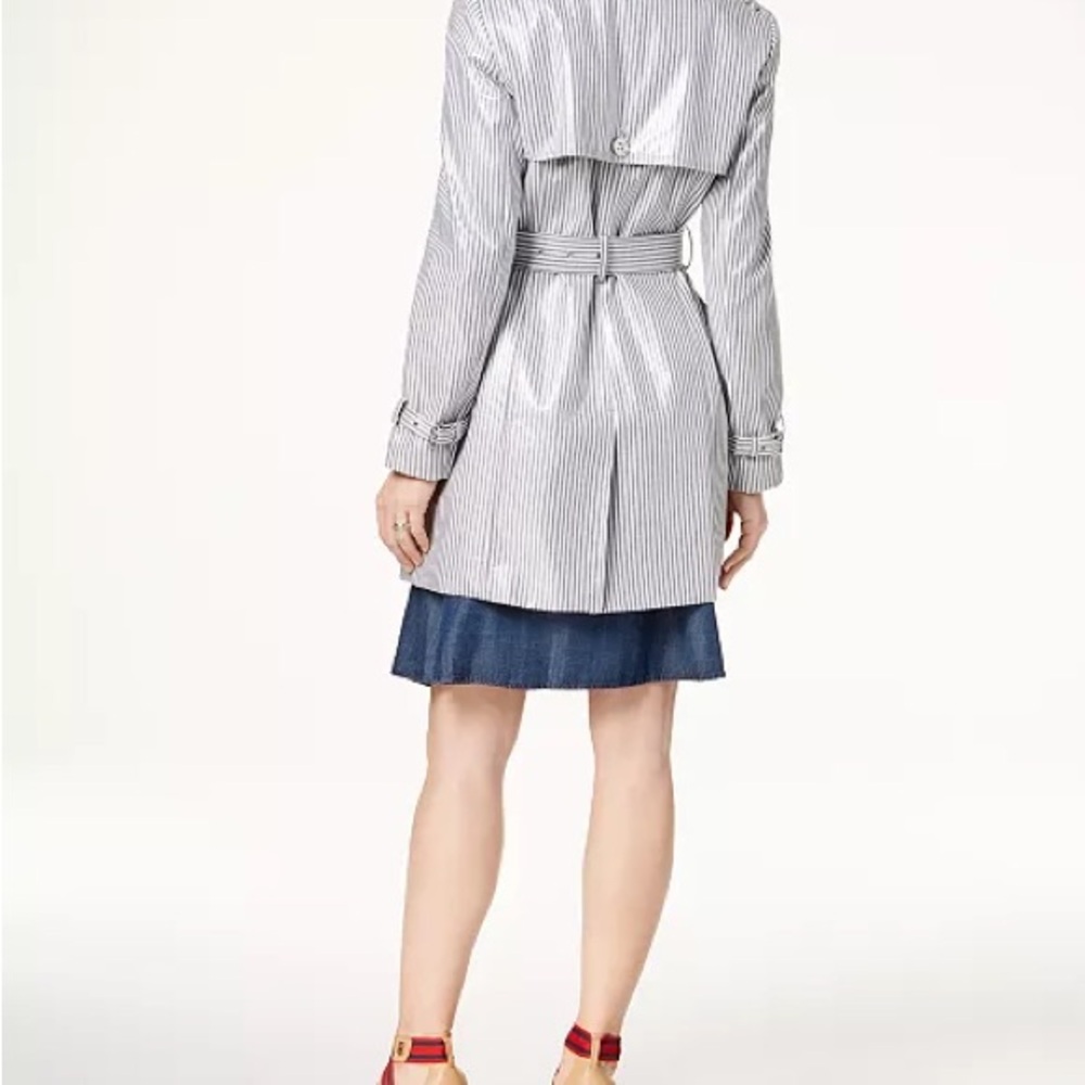 Tommy Hilfiger Coated Striped Trench Coat. Size S - Picture 2 of 16